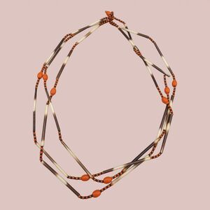 Men's African Beaded Tribal Necklace  Masculine African Bamboo And Glass Beads